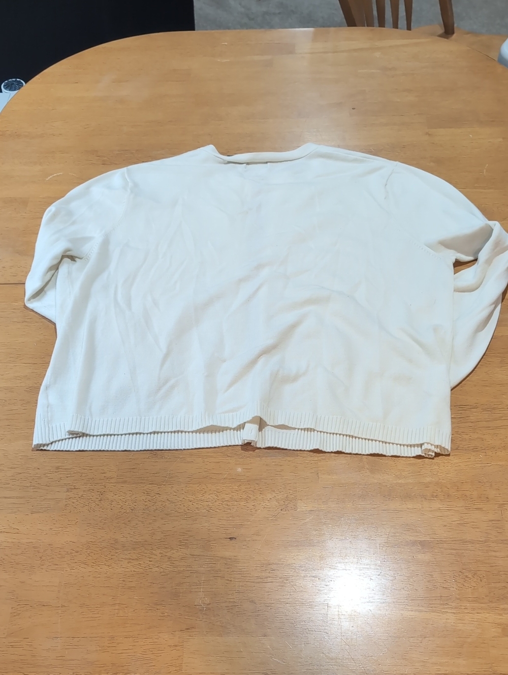 George Cream Button-Front Ribbed Cardigan - Picture 3 of 3
